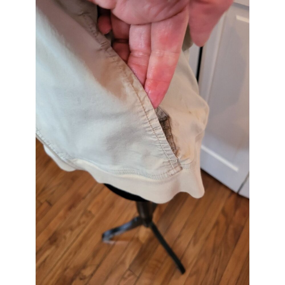 New York & Company Khaki Hooded Zip Up Vest L Y2K Streetwear Sporty Preppy Retro - Picture 8 of 9